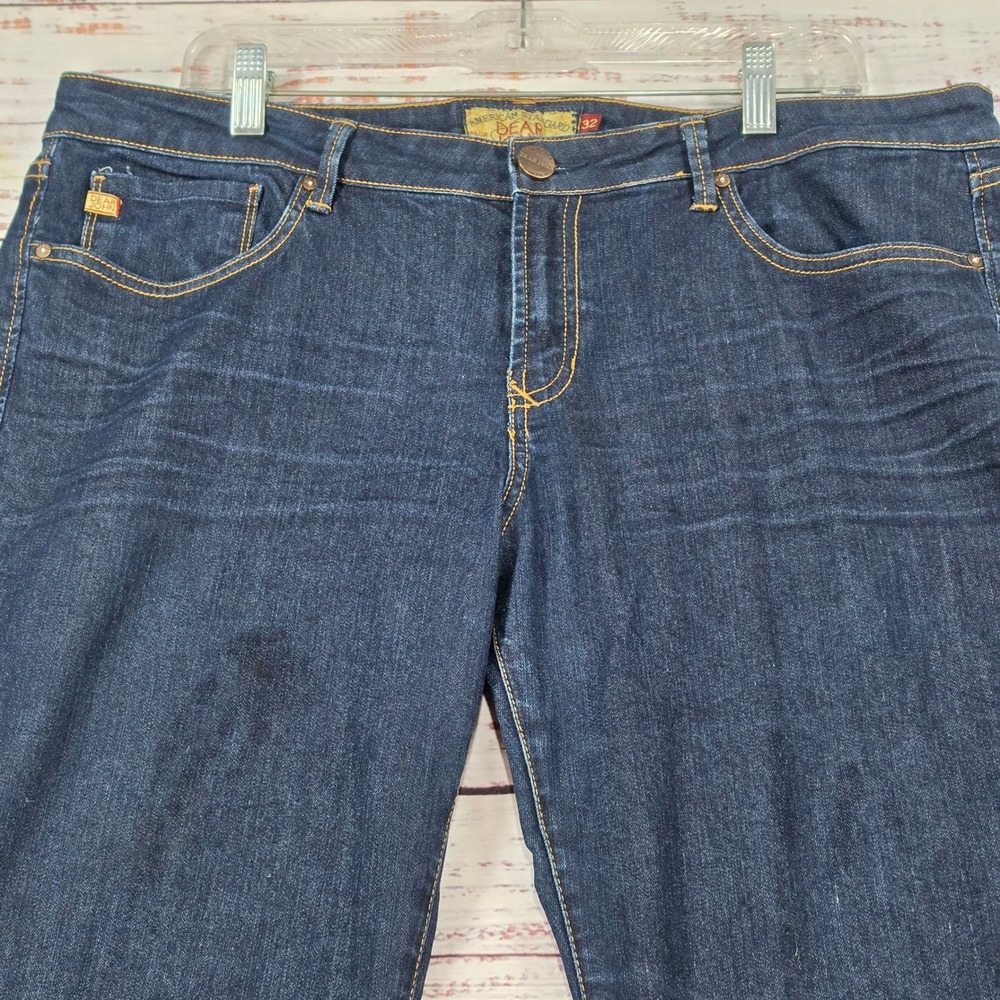 Dear John Playback Straight Jeans Women 32 Dark Wash Excellent Wide Leg